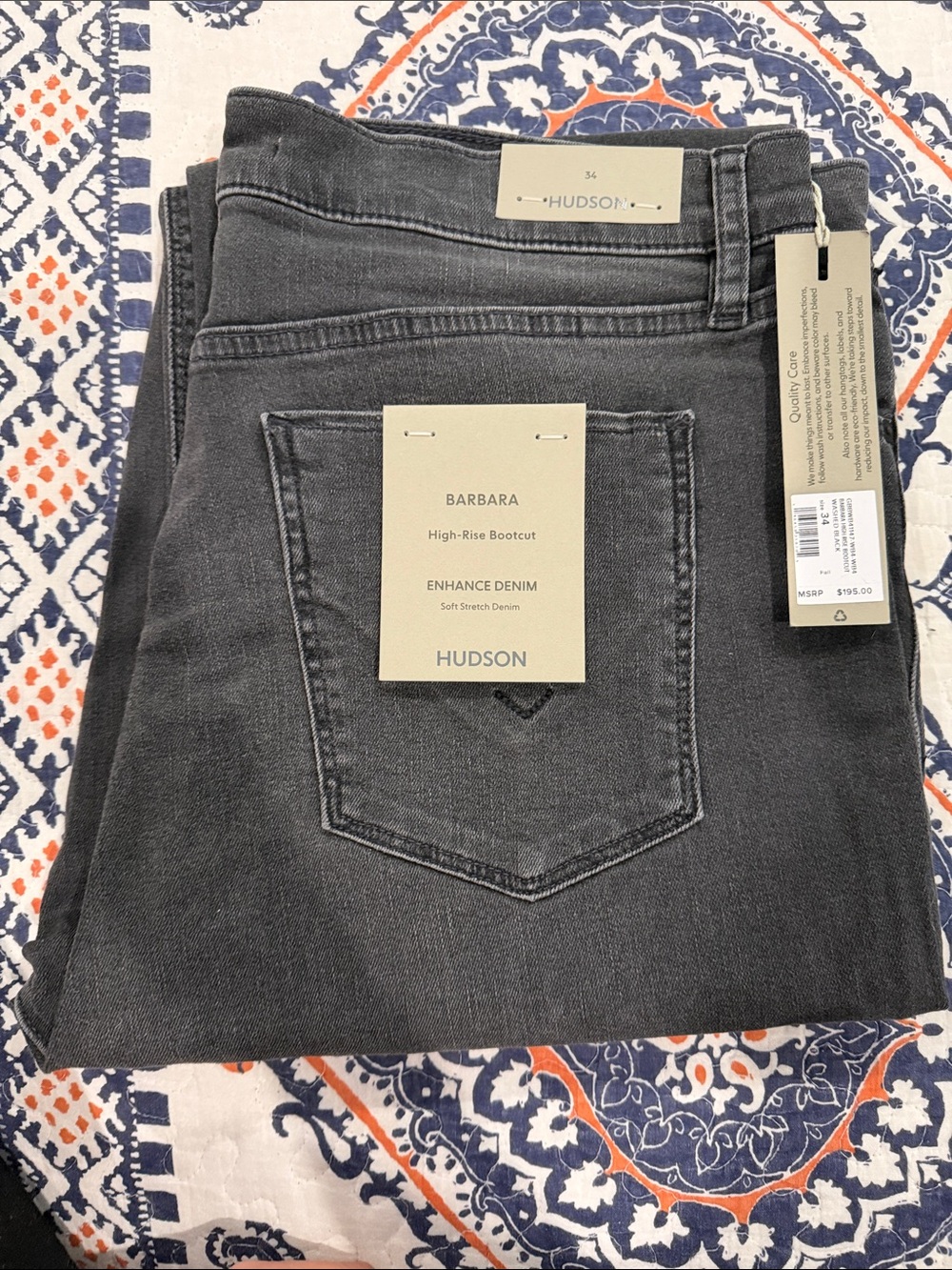 Hudson Jeans Barbara High-Rise Bootcut in Washed Black